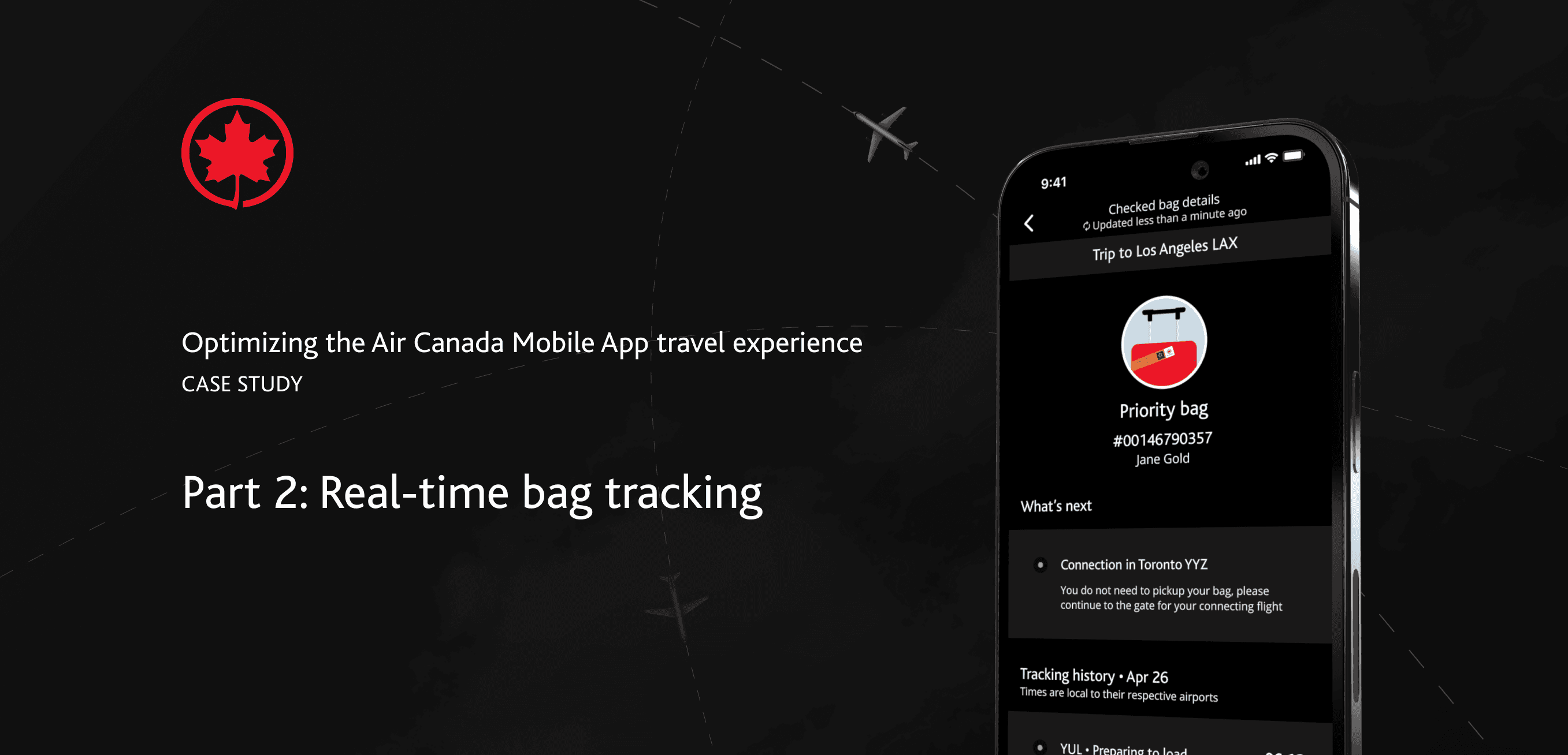Air Canada real-time bag tracking case study hero